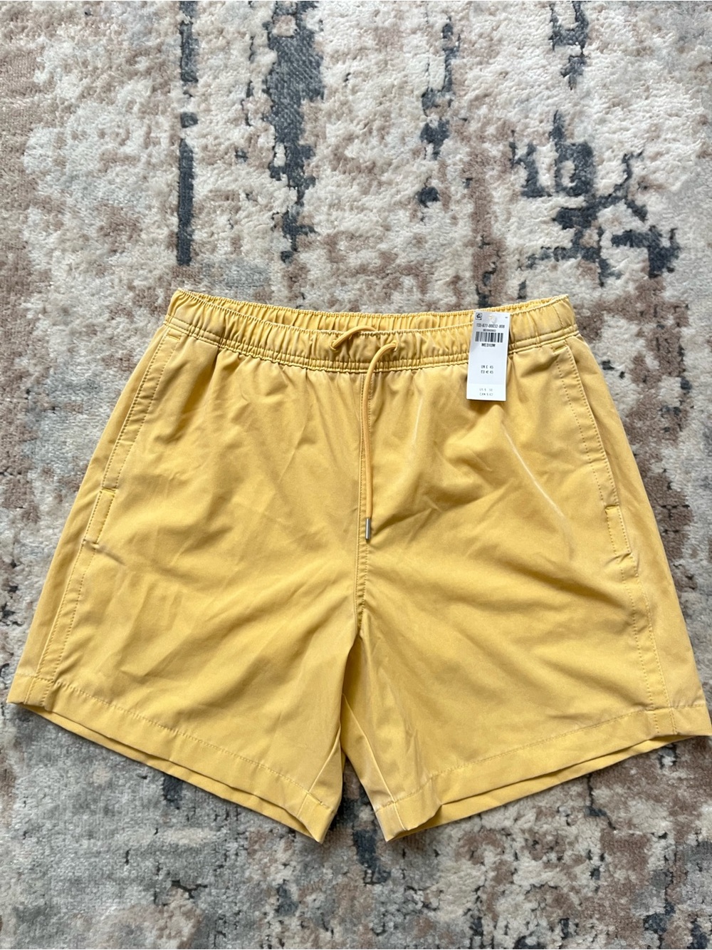 Abercrombie Yellow Lined Swim Shorts